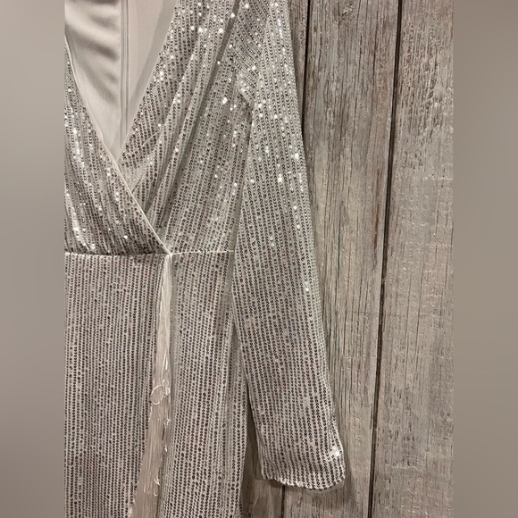 SHEIN Bae New, White/ Sequins, Fringe Dress - Picture 2 of 8